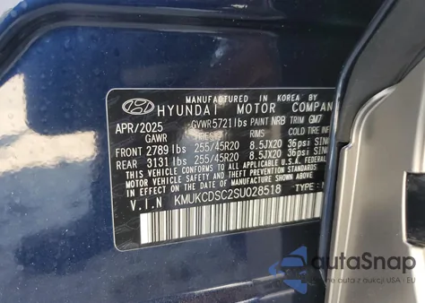 2025 Genesis Gv60 Advanced z USA, uszkodzony, nr VIN KMUKCDSC2SU028518